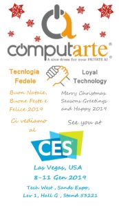 ComputArte Grüße 2019 – Invito CES 2019 – CompuGatto Einführung