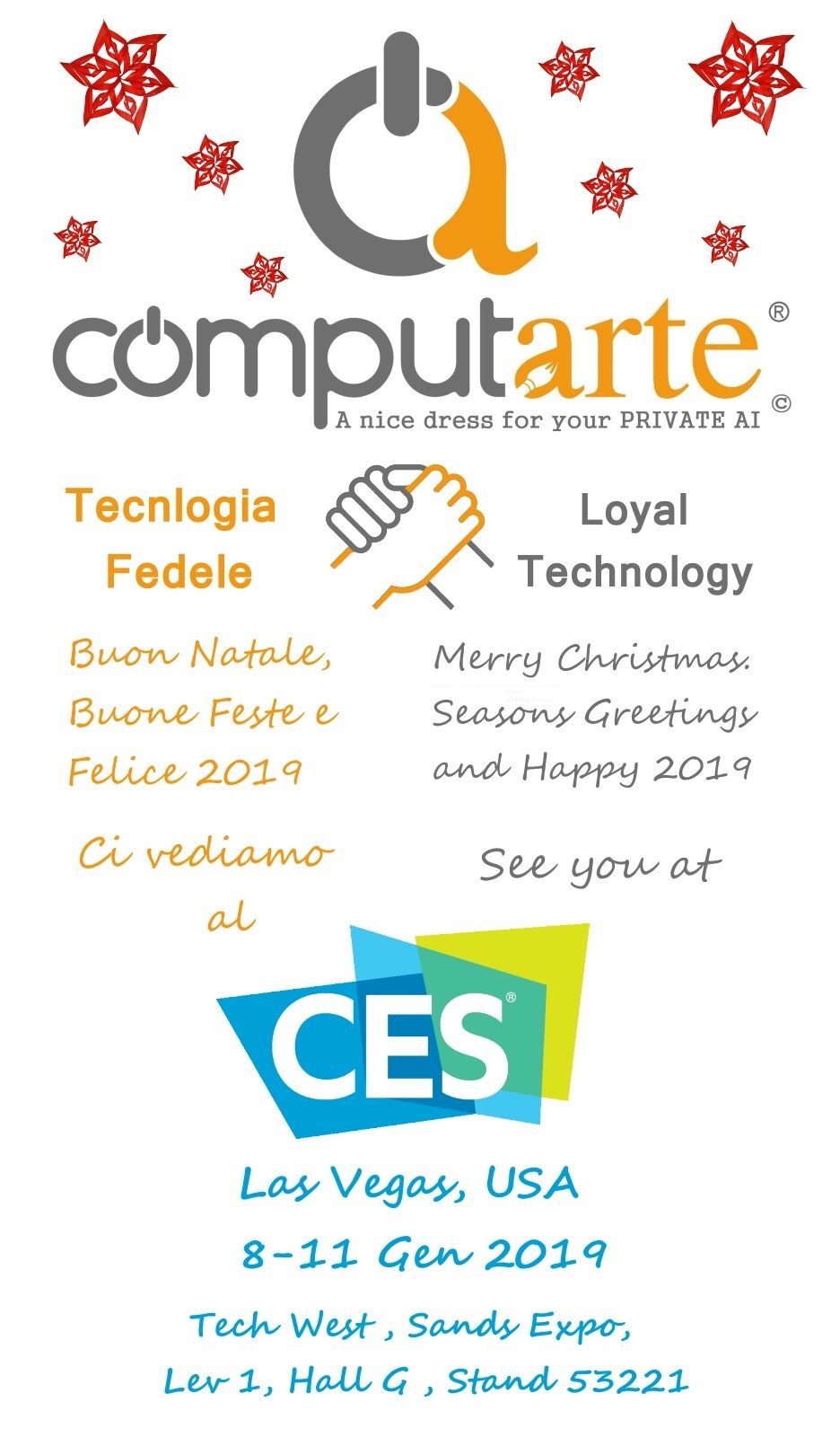 ComputArte Auguri 2019 – Invito CES 2019 – Запуск CompuGatto