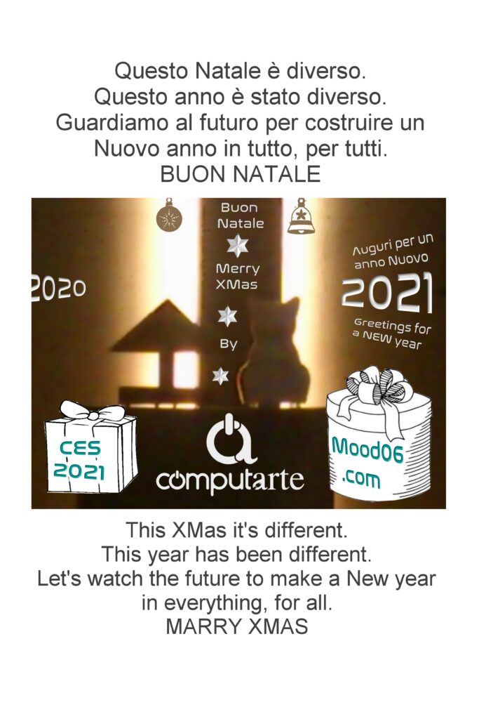 ComputArte 2020: Feliz Navidad - Merry XMas. Una foto nel qquale si evincono i due modelli della Collezione ComputArte : Dina Pirami e Bianca Miao.